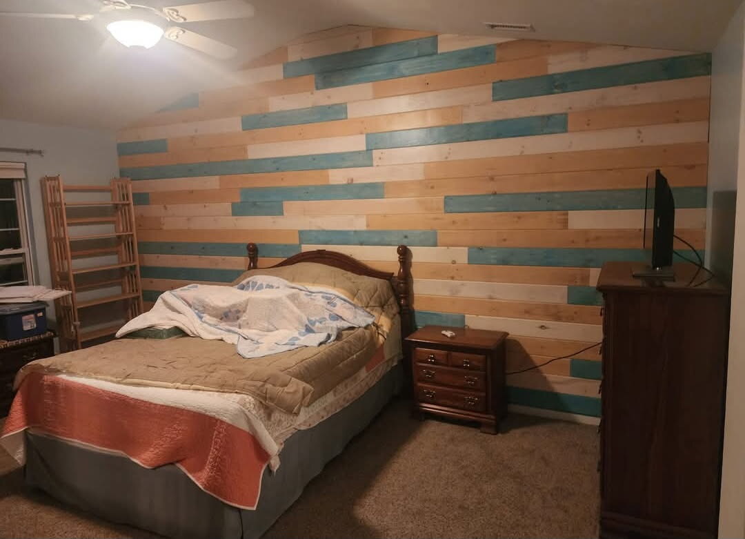Shiplap accent wall