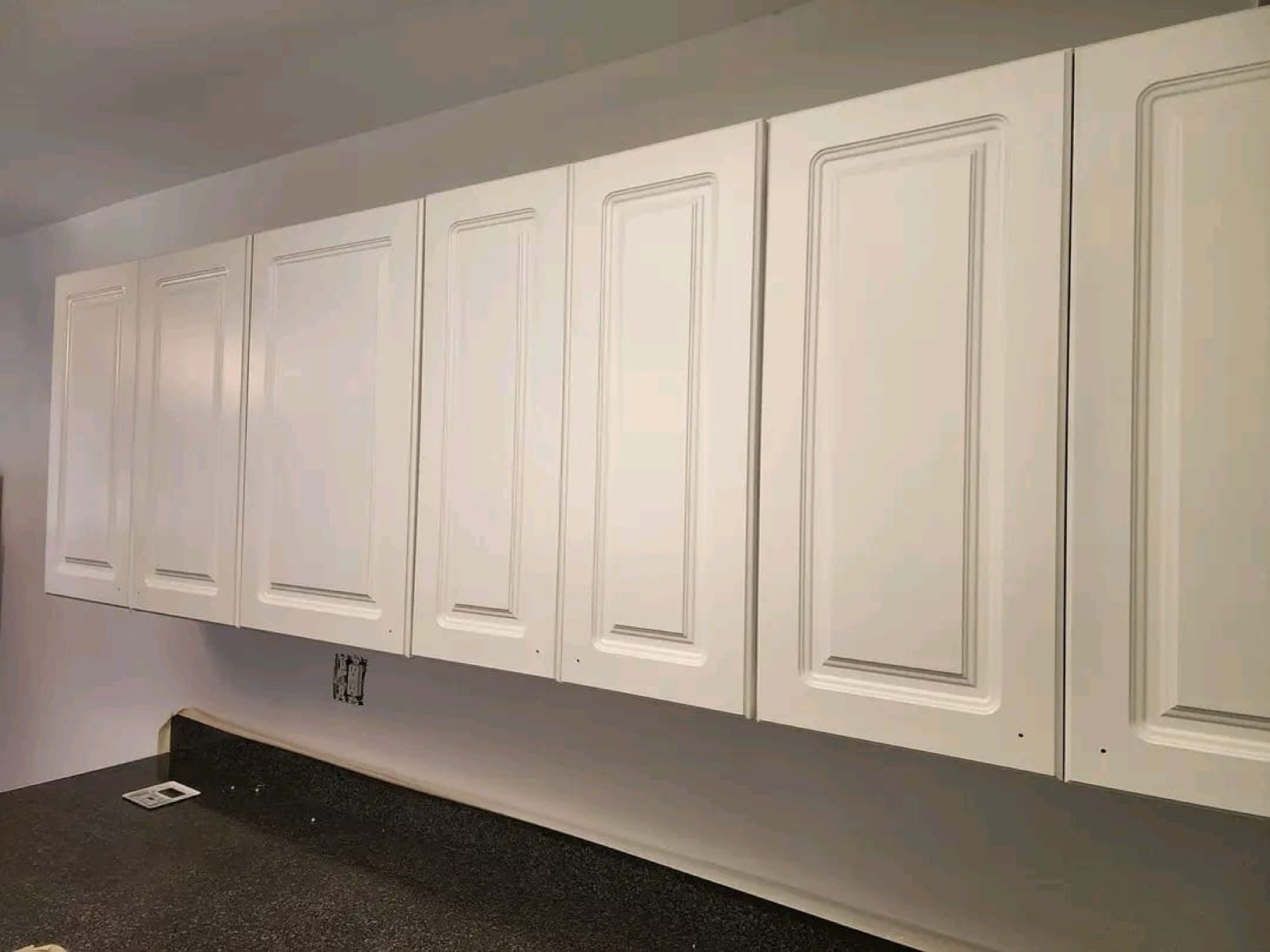 Cabinet doors, sprayed